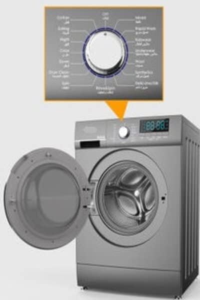 SHARP Front Load Washing Machine 9Kg 1200 RPM 16 Programs Silver