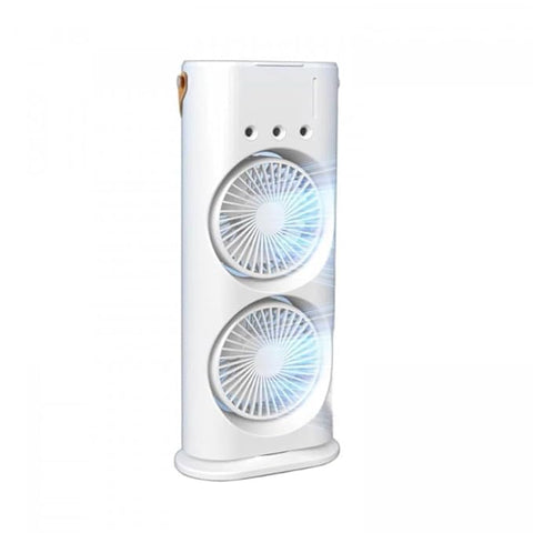TB Mini Air Cooler Fan With Mist Spray Dual Fan Portable Adjustable Wind Speed