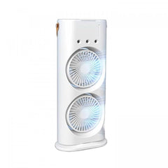 Mini Air Cooler Fan with Mist Spray Dual Fan Portable Air Cooler Adjustable Wind Speed & Spray Modes LED Light Cooling Fan for Home Office & Outdoor Use