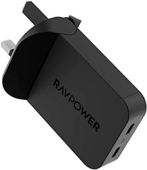 شاحن حائطي RAVPOWER RP PC 1079 PD pioneer 65W بمنفذين