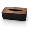 Reversible Tissue Box Holder with Wood & Leather Finish | K2850