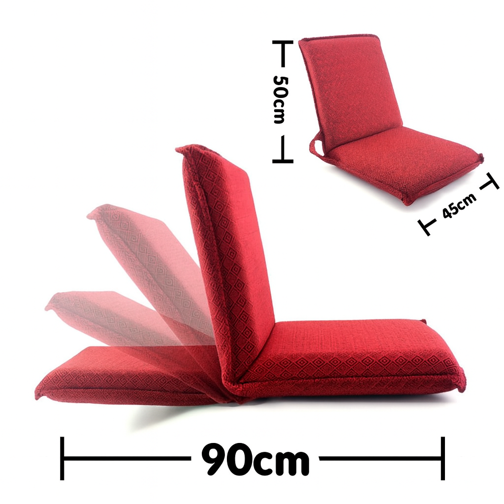 Folding Floor Chair with 6-Positions and Adjustable Back Support
