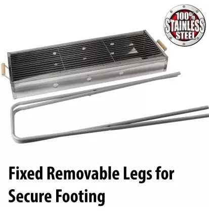 KKF Foldable Portable Barbecue Grill with Chrome-Plated Stand for Camping, Picnics, Outings & Vacations