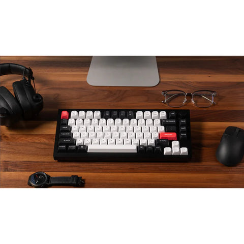 Keychron, 75% RGB Backlight Swappable Fully Assembled Knob, QMK Wireless Mechanical Gaming Keyboard, Carbon Black - English/Arabic