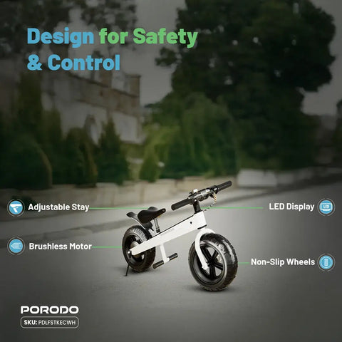 JoyCruiser Kids Electric Bike - White