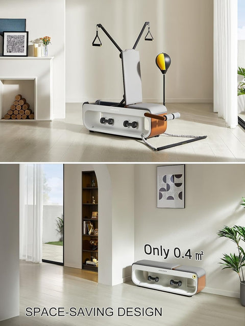 KINGSMITH Weight Bench with Cable System, Adjustable Workout Bench with Dumbbell Rack for Home Gym Strength Training