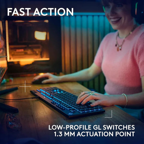 Logitech G915, X Wired Low Profile Mechanical Gaming Keyboard (Tactile Switch) - Black (US Layout)