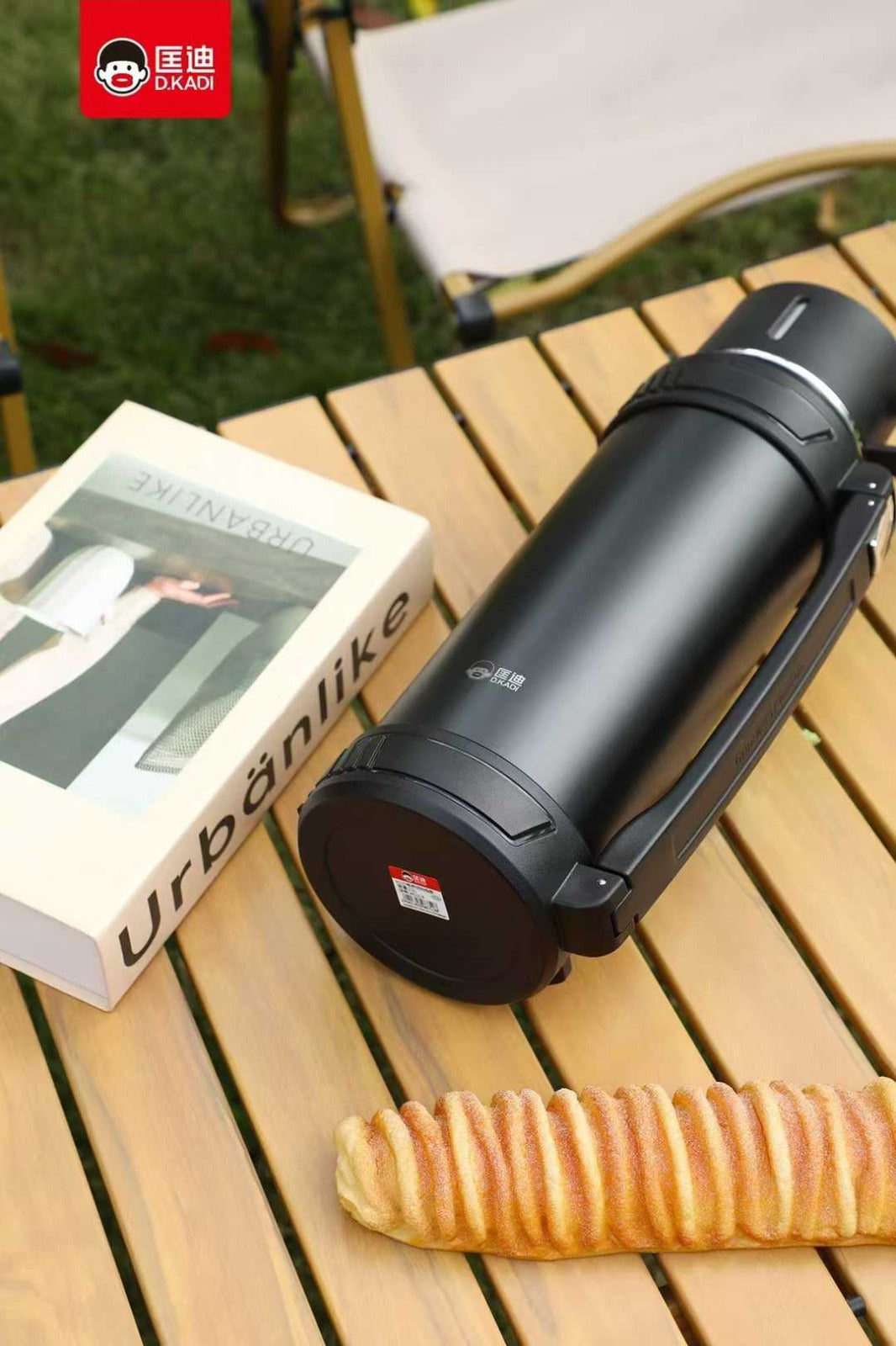 مطارة دي.كادي KD9110 سعة 2000 مل مع حزام حمل - أسود