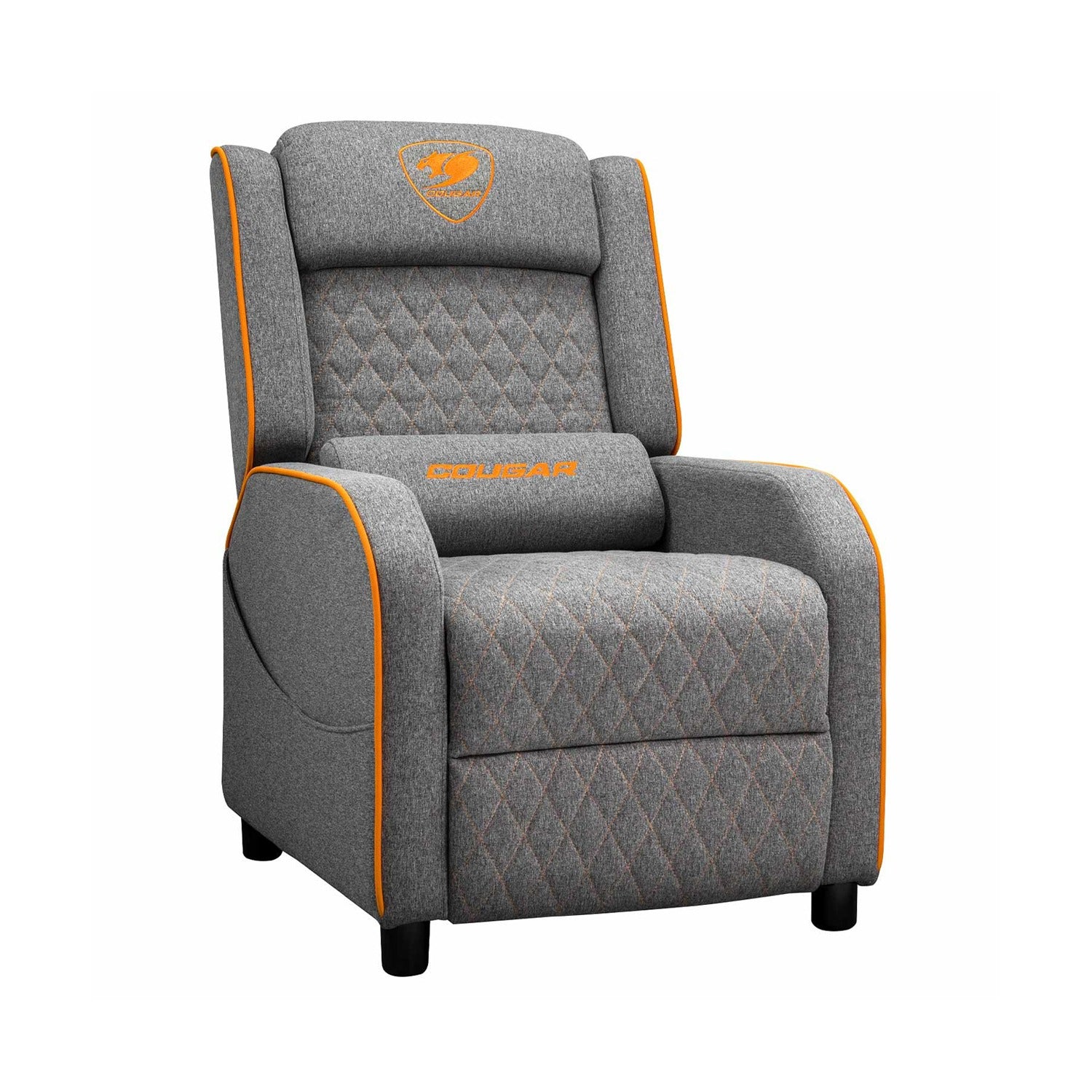 Cougar Sofa Ranger One Grav HeadRest And Lumbar Pillow Side Storage Pocket - Grey/Orange
