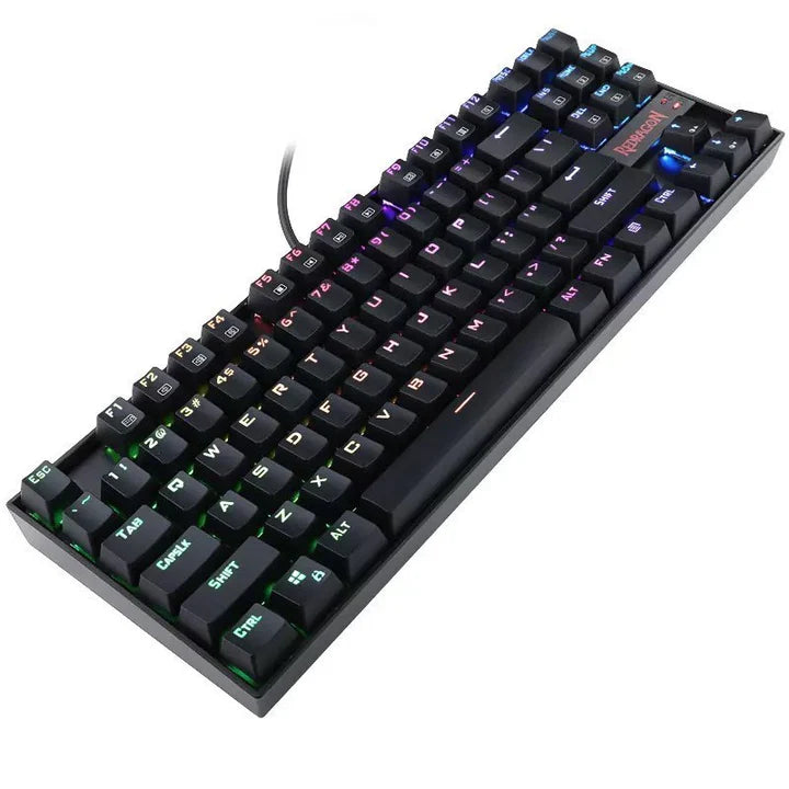 ريدراجون K552، KUMARA RGB لوحة مفاتيح ميكانيكية سلكية TKL للألعاب (مفاتيح زرقاء) - أسود