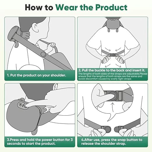 Black Bull Massage for Shoulder, Neck, Lower Abdominal, and Shoulder Massager with Heat Deep