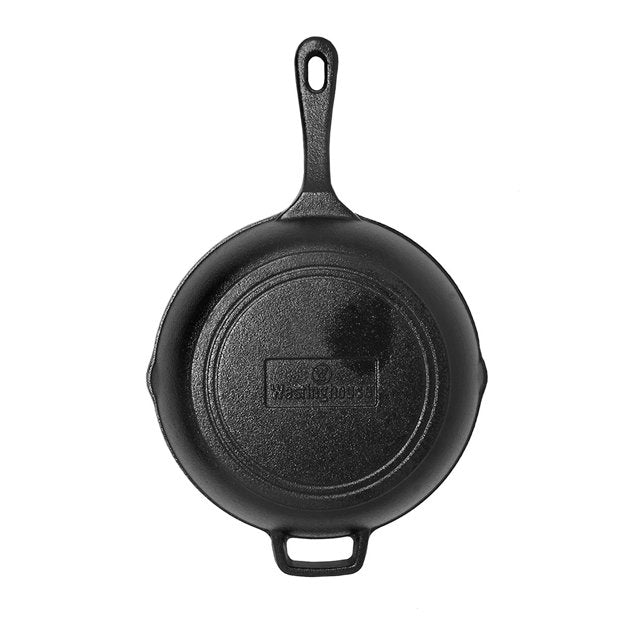 Westinghouse 10.25-Inch Pre-Seasoned Cast Iron Skillet with Pour Spouts – Black