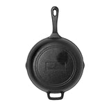 Westinghouse 10.25-Inch Pre-Seasoned Cast Iron Skillet with Pour Spouts – Black