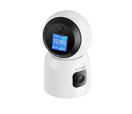 ZOSI INDOOR PT CAMERA WITH SCREEN,DUAL LENS 3MP+3MP