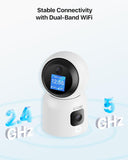 ZOSI INDOOR PT CAMERA WITH SCREEN,DUAL LENS 3MP+3MP
