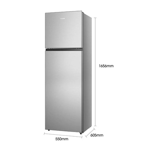 Hisense Top Freezer Refrigerator 250L, 8.8 CFT, RT328N4DGN1 – Inox
