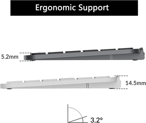 Keychron, B1 Pro Ultra-Slim Wireless 75% ZMK Custom Keyboard for Windows & Mac, English/Arabic - Space Grey