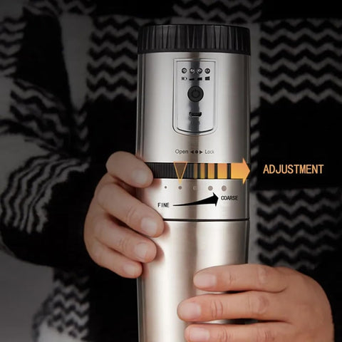 LePresso Portable Mug Burr Grinder Coffee Maker - Sliver