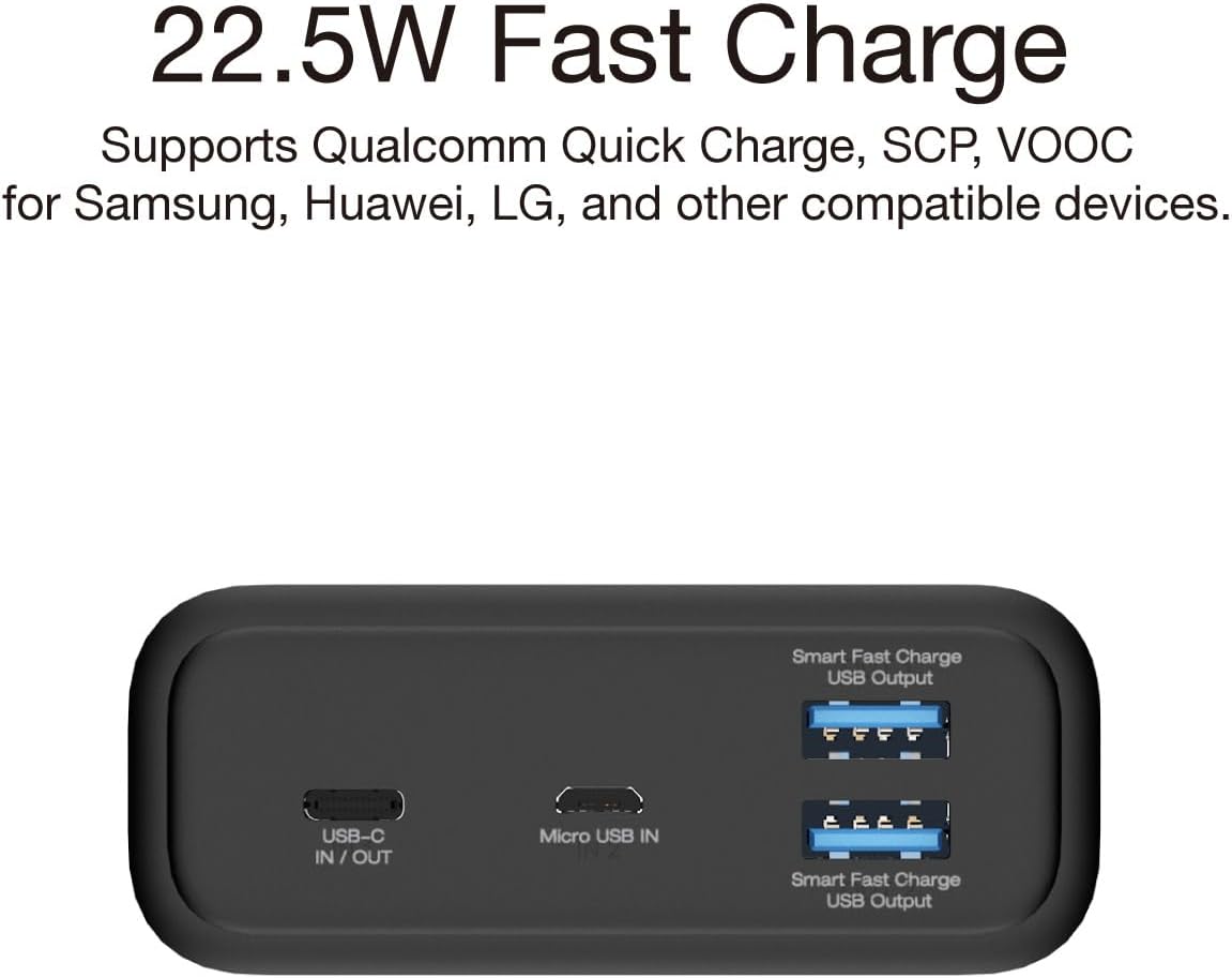 Energizer UE30016PQ_BK, Power Bank 30000mAh, 22.5W, LCD Display - Black