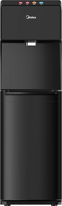 Midea Water Dispenser, Front-Standing/Bottle-Loading, Touchless, Hot & Cold, Black