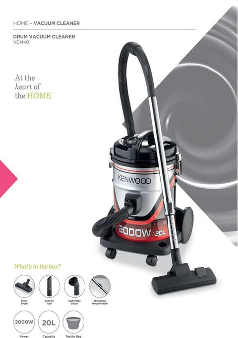 KENWOOD VACUUM DRUM 20LT 2000W BKRDSL - VDM40.000BR