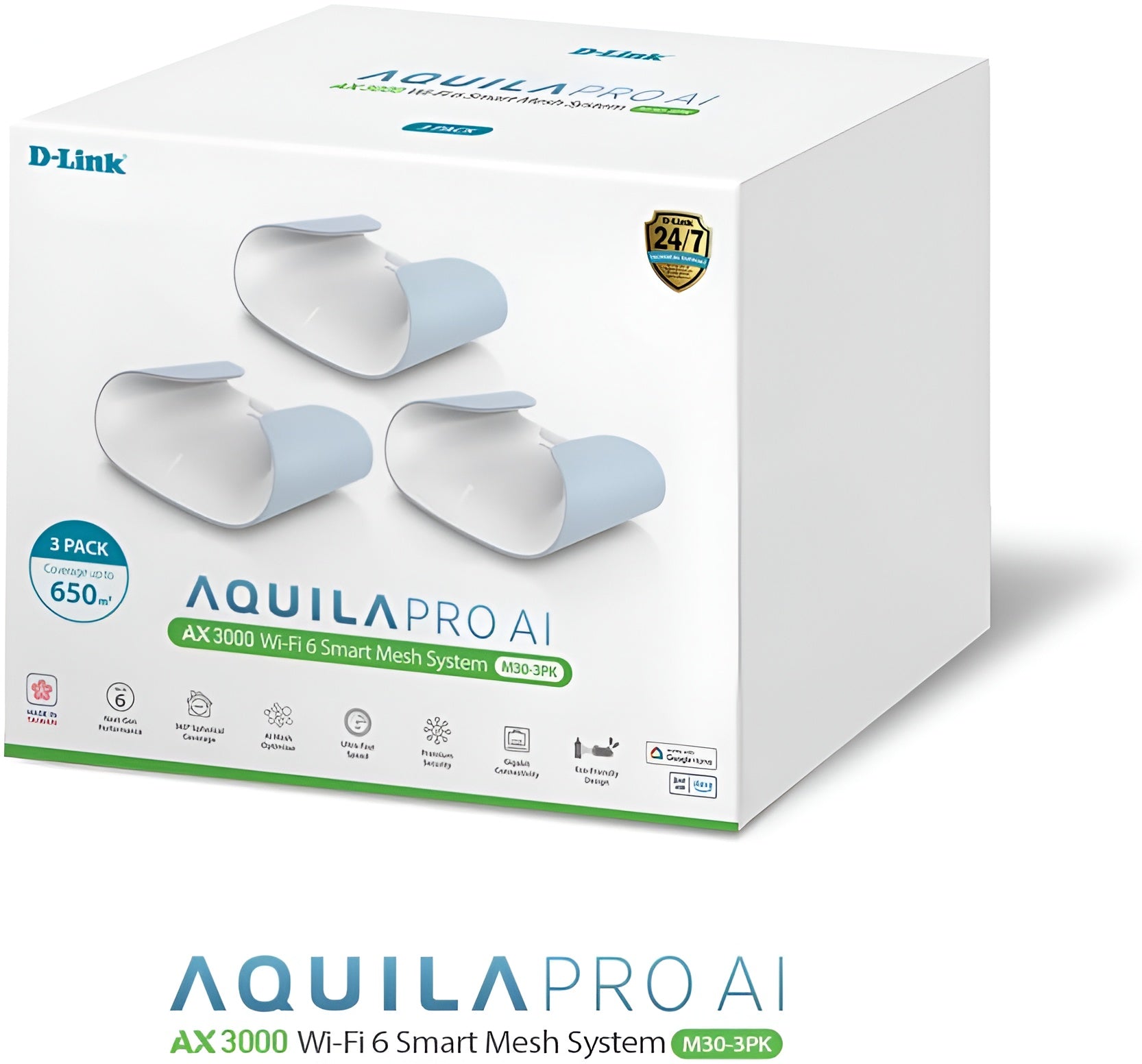 D-Link, AX3000 Wi-Fi 6 Smart Mesh Router (3 Pack)