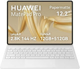 جهاز لوحي هواوي ميت باد برو 12.2 بوصة، إصدار PaperMatte، ذاكرة 12 جيجابايت + 512 جيجابايت، لوحة مفاتيح هواوي جلايد، شاشة عرض كاملة OLED مزدوجة بدقة 2.8K، معدل تحديث 144 هرتز، شحن فائق، تطبيق رسم، ضمان 3 سنوات