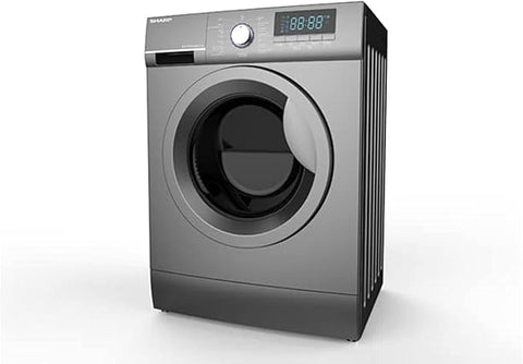 SHARP Front Load Washing Machine 9Kg 1200 RPM 16 Programs Silver