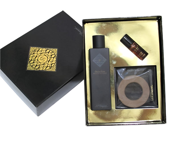 S.T. Dupont Oud et Rose Eau de Parfum Gift Set – 100ml Perfume + 10ml Body Oil + 1.2ml Spray + Ceramic Perfume Diffuser