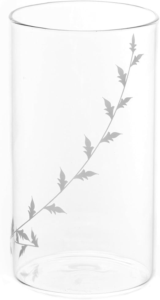 Borosil Vision Glass Set of 6 - 350ml | White Krip Clear Lightweight Heat-Resistant Everyday Drinking Glasses