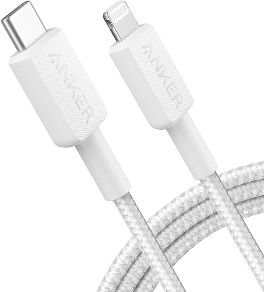 Anker 322 USB-C To Lightning Cable (6FT Braided) - White