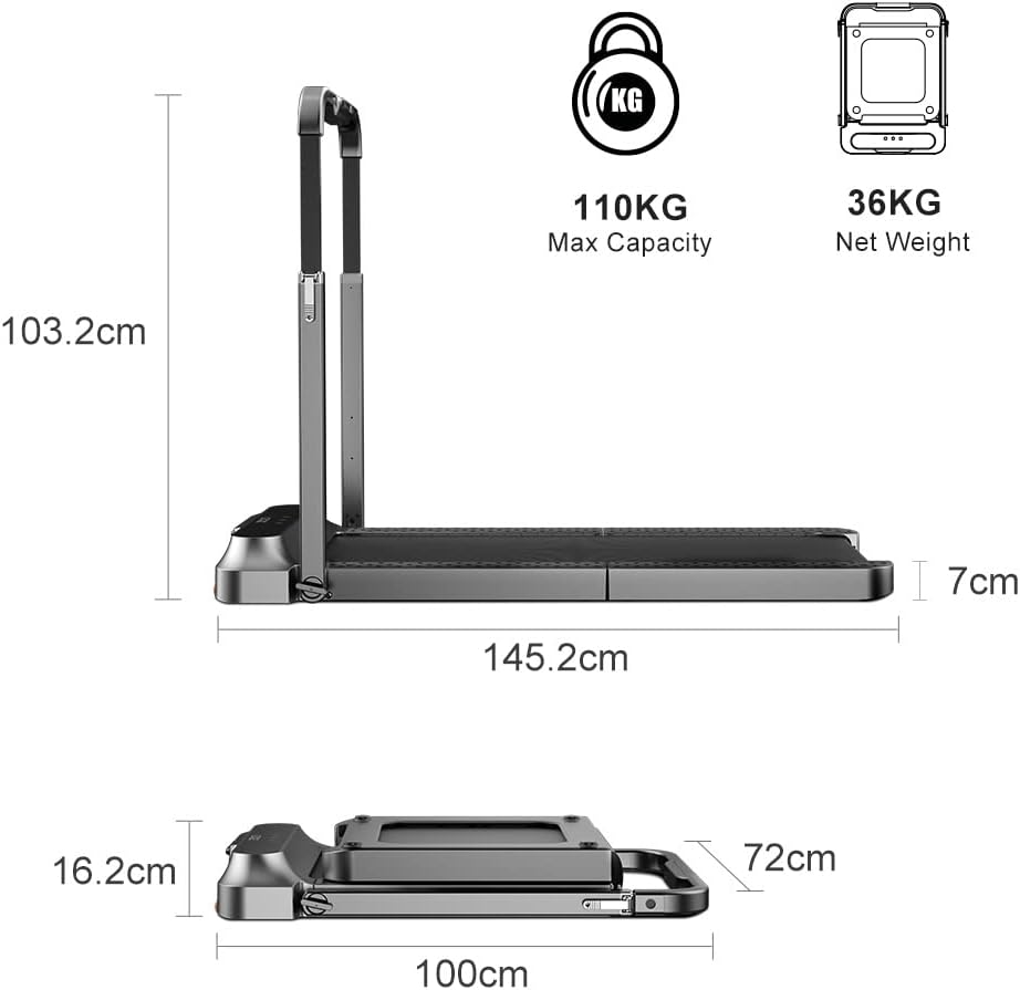 King Smith R2 Pro Walking Pad Foldable Treadmill - Black