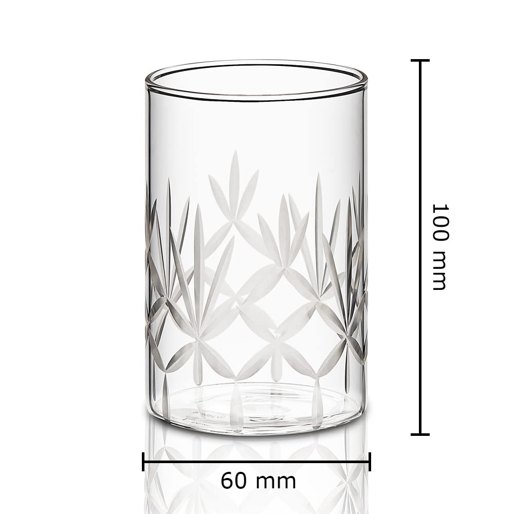 Borosil Meadow Vision Glass Tumbler Set of 6 – 350 ml