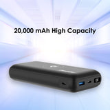 Energizer QE20008PQ_BK, 20000 mAh Wireless Power Delivery Power Bank 15W Max - Black