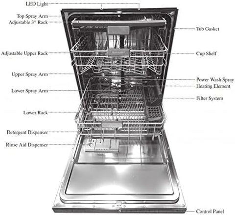 Sharp Dishwasher 8 Programs 14 Set LED Stainless Steel (Inox)