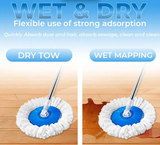 360° Rotating Microfiber Mop with Adjustable Stainless Steel Handle