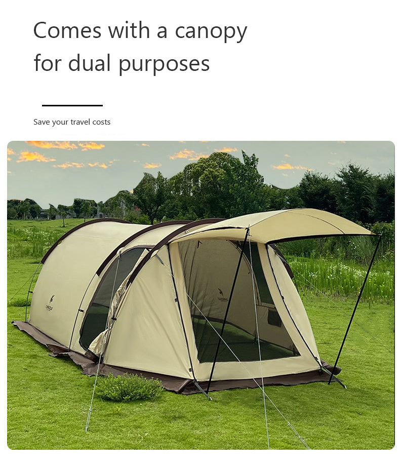 Chanodug Tunnel Camping Tent 6-8 Person with Canopy and Courtyard Design