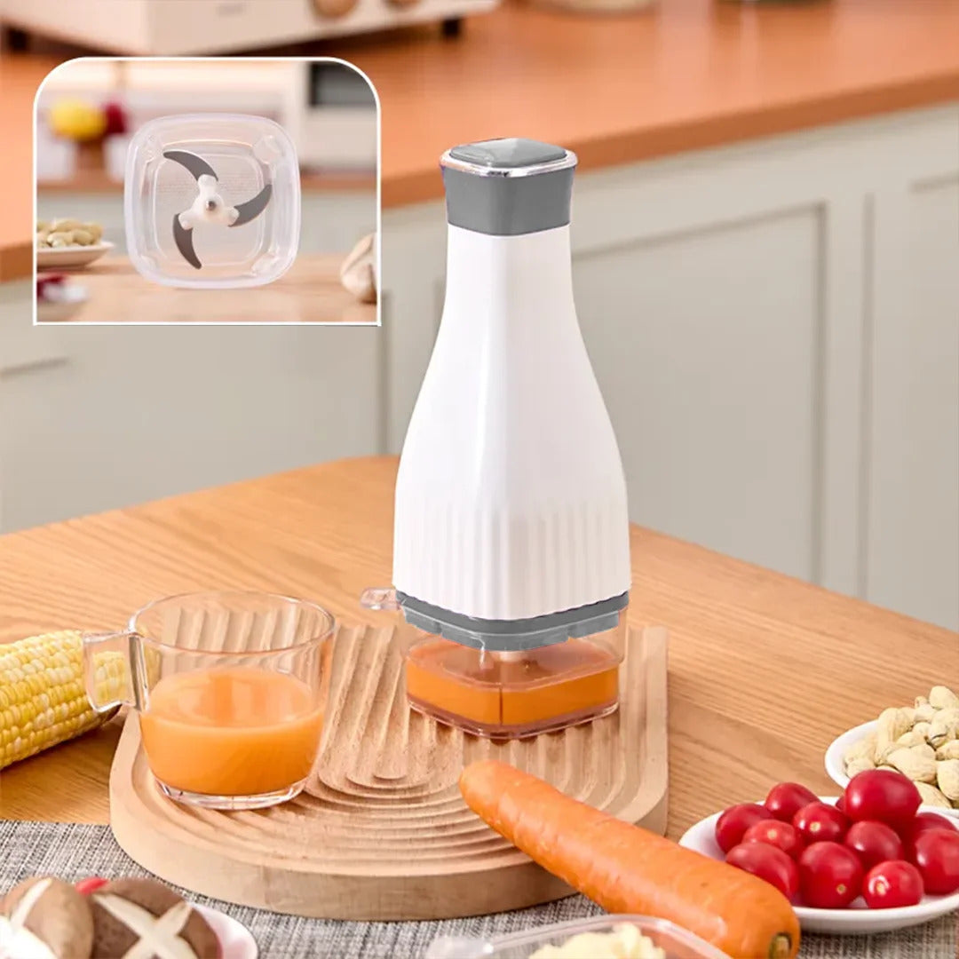 KKF، مفرمة طعام كهربائية صغيرة ومفرمة لحم 250 واط بشفرة من الفولاذ المقاوم للصدأ، سعة 0.6 لتر و4 حاويات تخزين