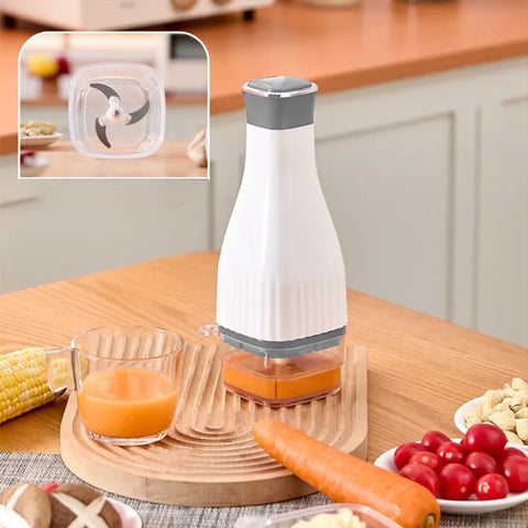 KKF، مفرمة طعام كهربائية صغيرة ومفرمة لحم 250 واط بشفرة من الفولاذ المقاوم للصدأ، سعة 0.6 لتر و4 حاويات تخزين