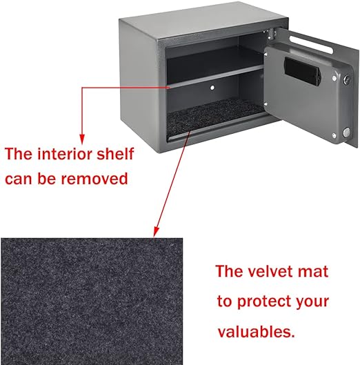 KKF، صندوق أمان إلكتروني ثقيل – خزنة رقمية بسعة 8 لتر مع لوحة مفاتيح وقفل ثلاثي