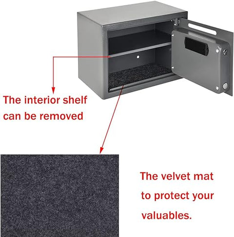 KKF، صندوق أمان إلكتروني ثقيل – خزنة رقمية بسعة 8 لتر مع لوحة مفاتيح وقفل ثلاثي