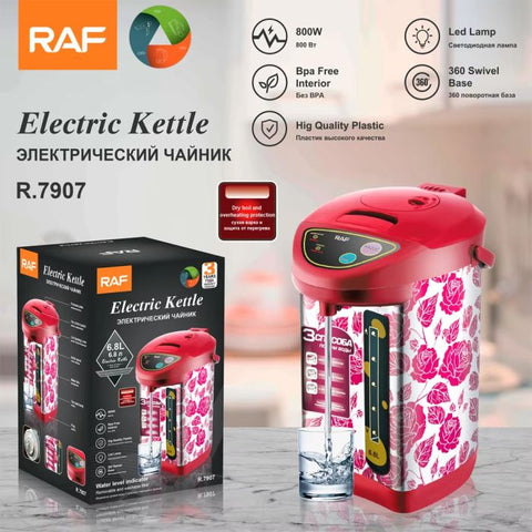 High-Capacity 6.8L Stainless Steel Electric Kettle with Hot Beverage Dispensing, Boil-Dry Protection & LED Indicator – 800W