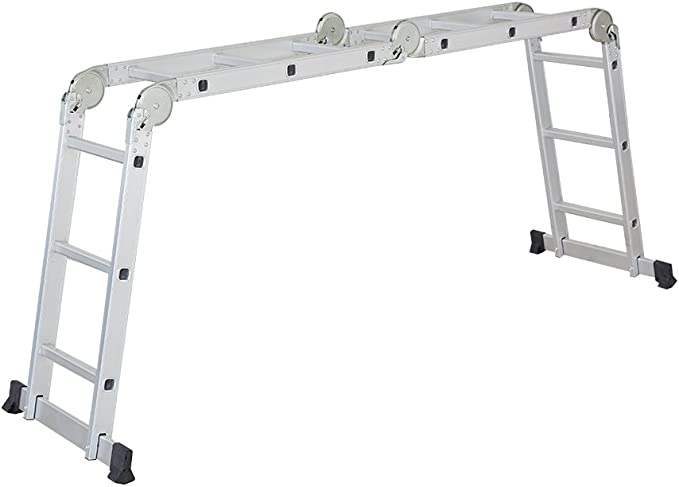 KKF, Multipurpose Foldable Aluminium Ladder – 6m Extendable Height, 150kg Load Capacity