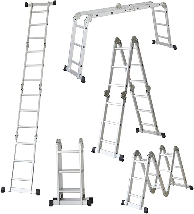 KKF, Multipurpose Foldable Aluminium Ladder – 6m Extendable Height, 150kg Load Capacity