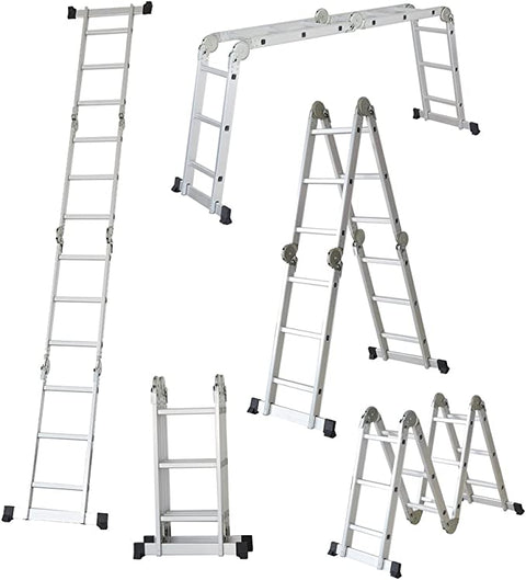 KKF, Multipurpose Foldable Aluminium Ladder – 6m Extendable Height, 150kg Load Capacity