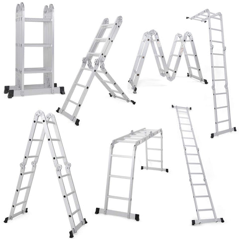 KKF, Multipurpose Foldable Aluminium Ladder – 6m Extendable Height, 150kg Load Capacity