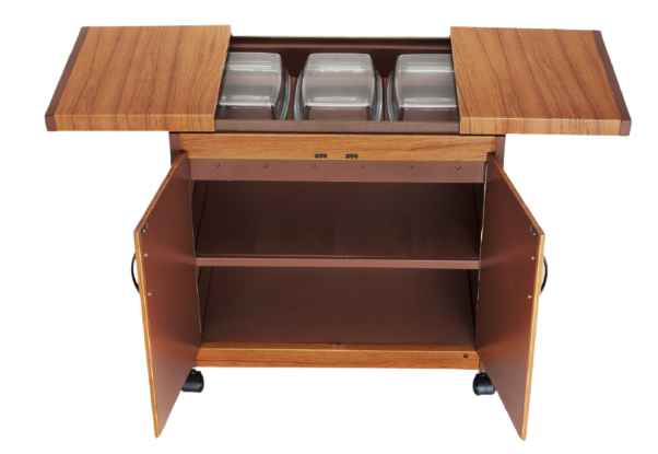 Wansa 3DTSLLB, Food Warmer Trolley with Teak Finish – 360W