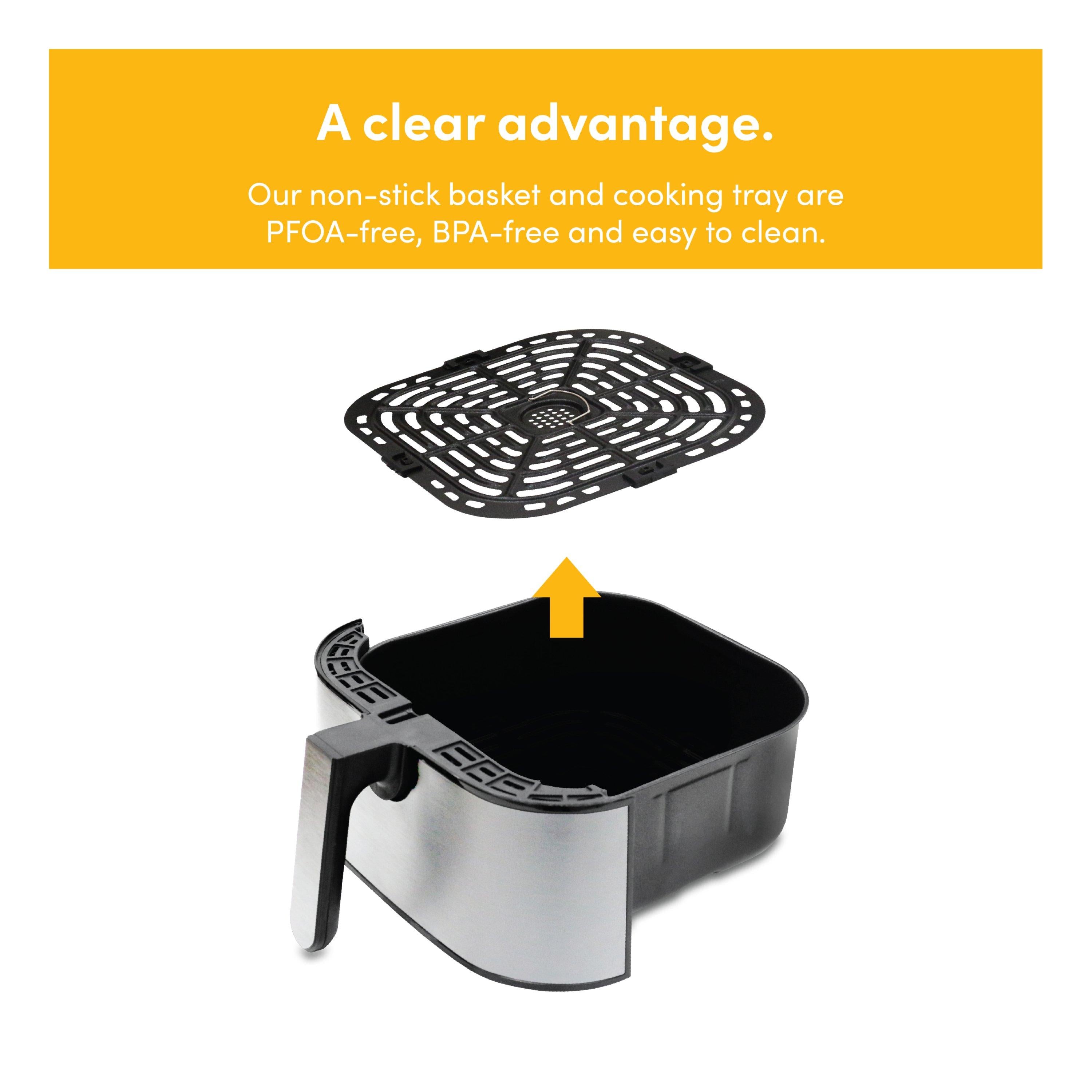 Nutricook, Air Fryer NC-AF205 – 1700W, 5.5L, SmartTemp, 10 Presets, Stainless Steel, Black