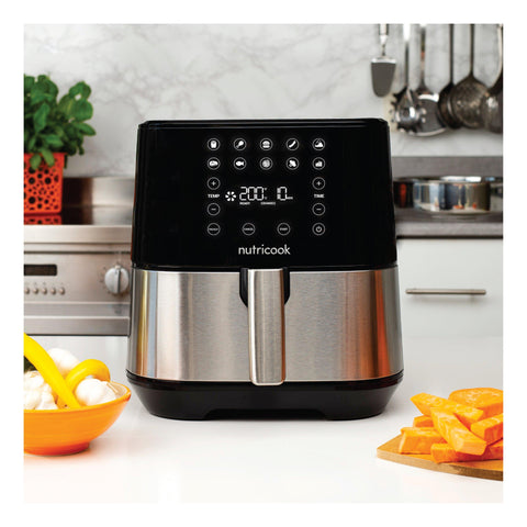Nutricook, Air Fryer NC-AF205 – 1700W, 5.5L, SmartTemp, 10 Presets, Stainless Steel, Black