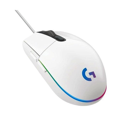 ماوس Logitech G203 LIGHTSYNC للألعاب – أبيض RGB سلكي بدقة عالية